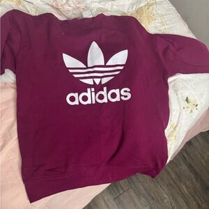 Adidas Burgundy Crewneck with White Logo